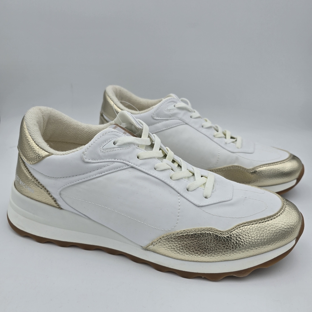 NWOT Anne Klein Remix Slip-On Sneakers, White/Gold,  Women's Size 11